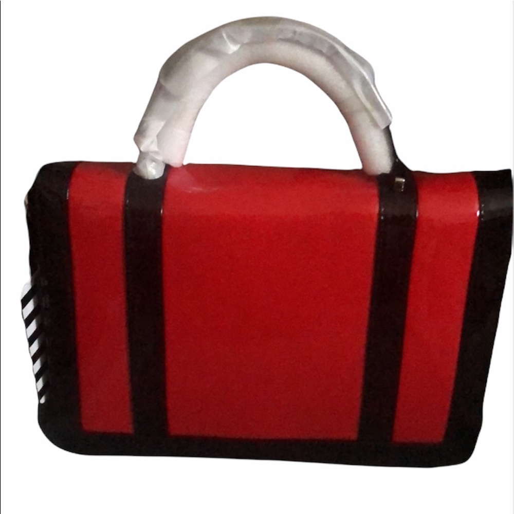 *New* Bettie Bag Red/Black Handbag - Picture 6 of 8